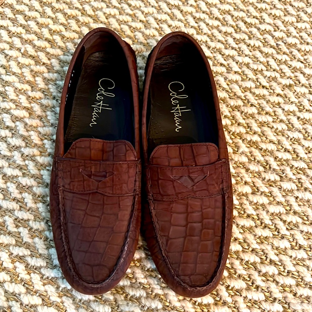 Cole Haan women’s brown suede loafers.